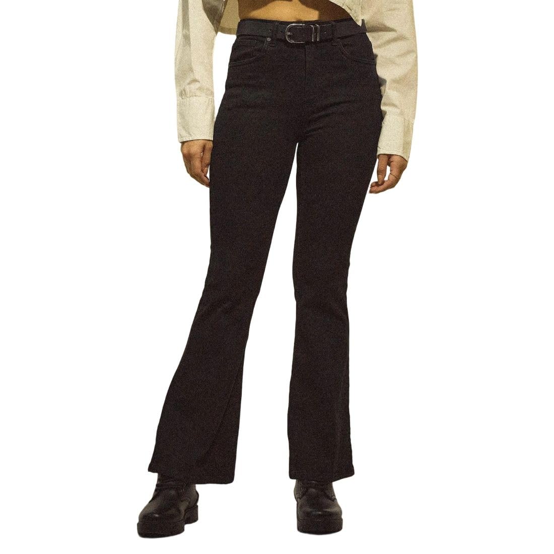 Women's Extreme Flare Fit Jeans| Solid | High Rise | Stretchable | Jeans for Woman-image-34