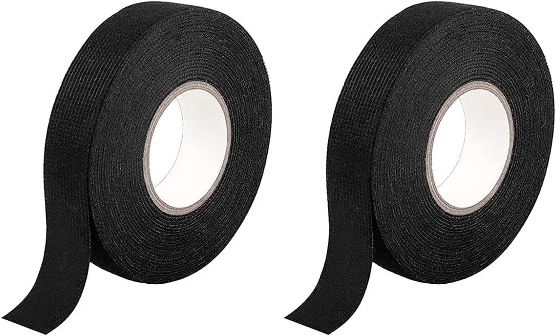 Automotive Harness Tape, 2 Rolls Wires Fabric Tapes High Temperature Resistance Insulation Fastening Tape 0.6 Inch Electrical Tape