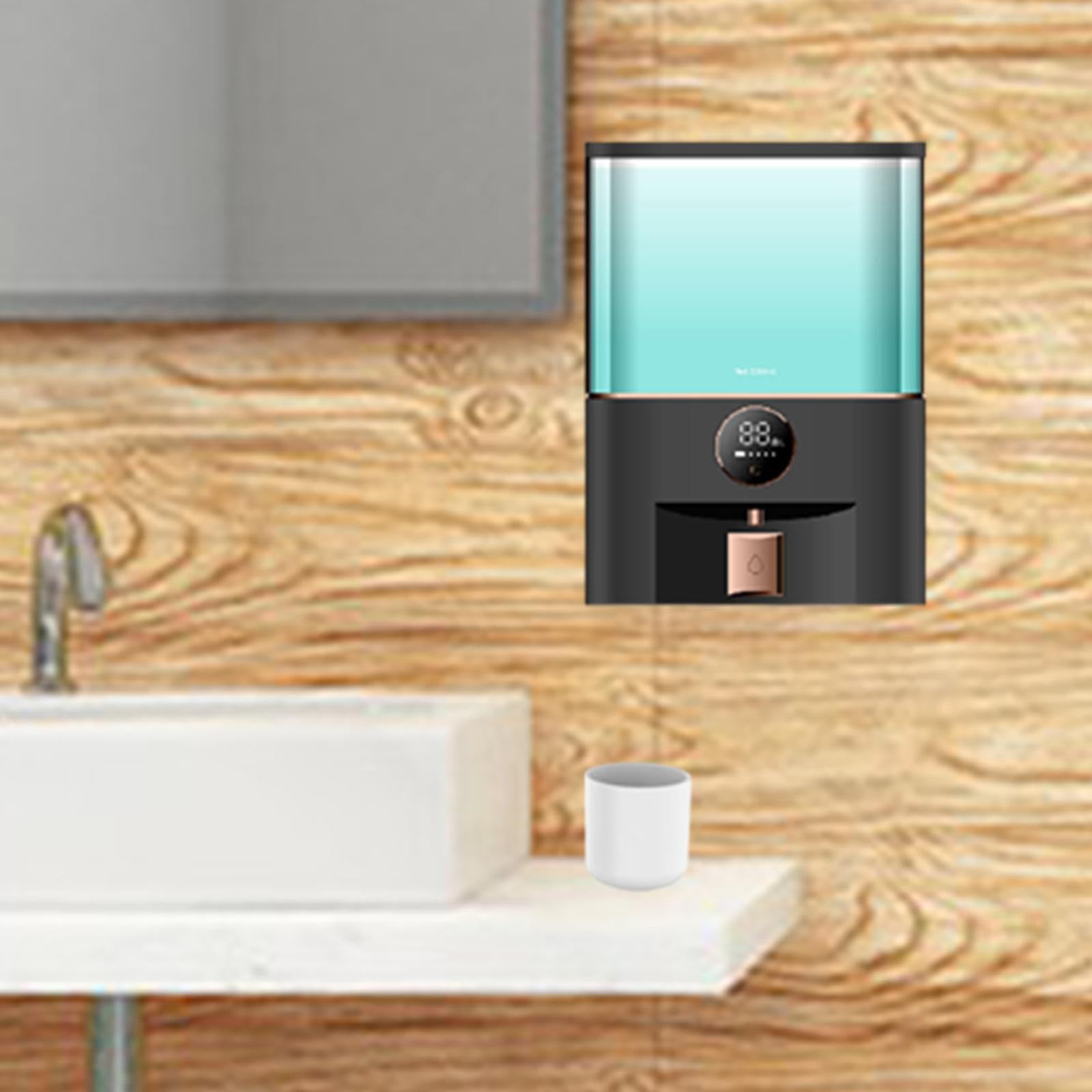 Amagogo Mundspülungsspender Automatischer Wanddispender Behälter Quantitativer Flüssigkeitsspender Digitale Mengenanzeige Einstellbare Dosierung für Badezimme, Schwarz