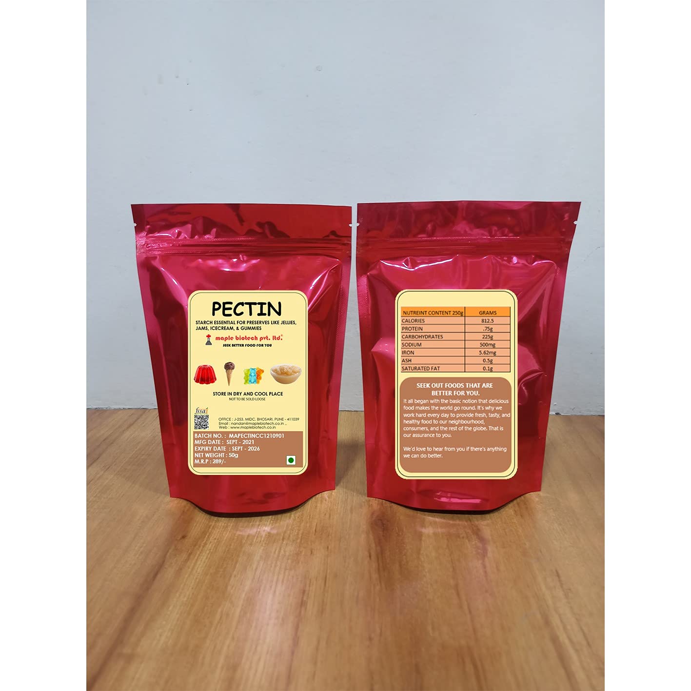 Pectin Powder 50gm, Vegetarian Pectin for Gelling Agent, jams,and Fruit