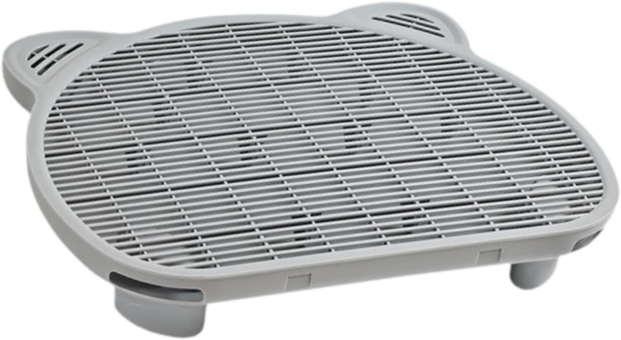 Cat Litter Mat Footboard Pad Double Waste Waterproof Cat Steps Elevated Cat Litter Ramp for Pet Supply Indoor Cats, Gray
