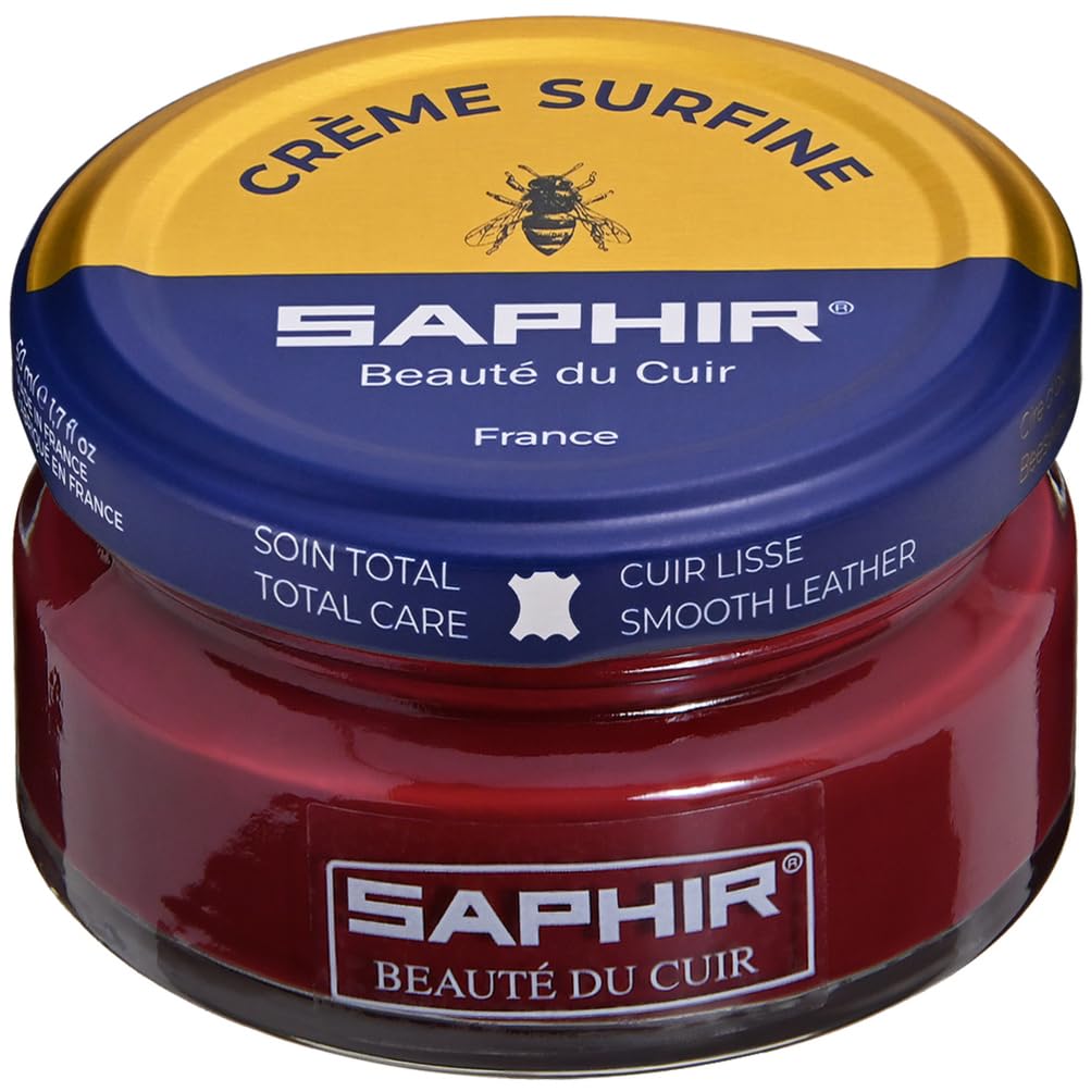 Saphir 9550032 Fine Beeswax Shoe Cream and Polish, 1.7 fl oz (50 ml), Emulsifying, Moisturizing, Recoloring, Glossy