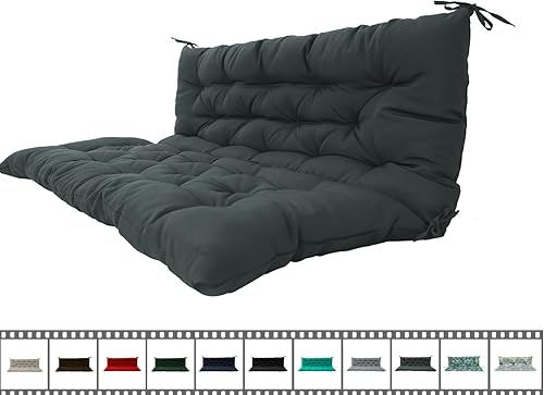 Miniatura 22 de Cojín de columpio para porche de tres asientos, cojines impermeables de repuesto con respaldo, muebles de jardín al aire libre, patio, cojines