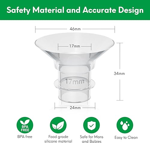 Miniatura 6 de LOZAEVE Inserto de brida de 0.669 in compatible con brida de 0.945 inescudo de extractores de leche, para Momcozy S9 Pro S10 S12 Pro Medela Spectra
