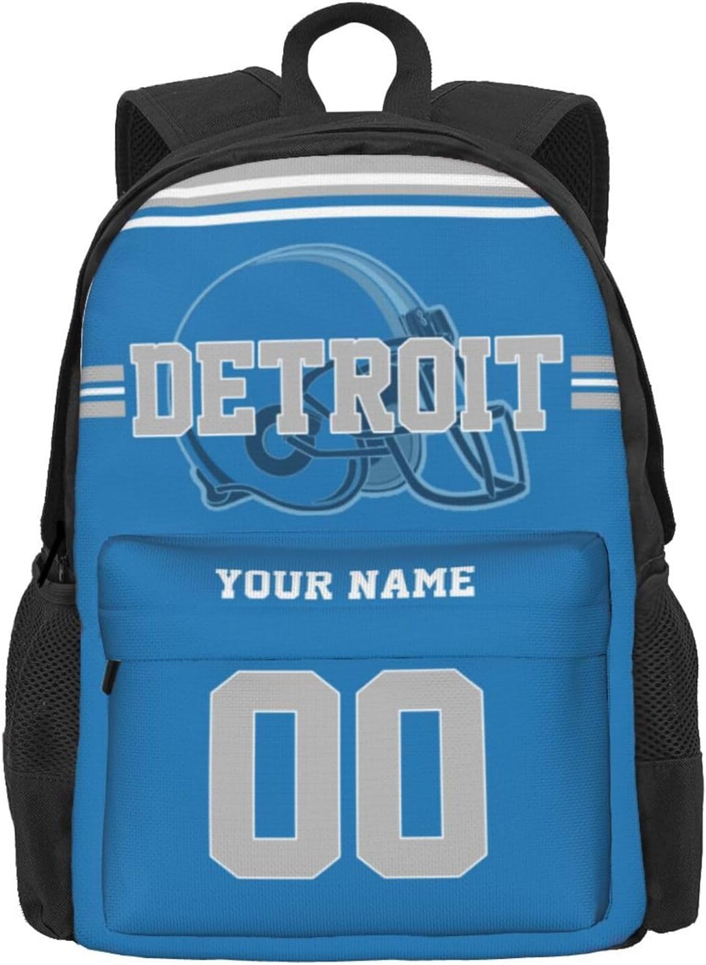 Custom Detroit Backpack for Mens Womens, Personalized Backpacks with Name and Number, Customized Casual Sports Backpack Gifts for Fans