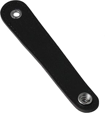 Yibuy Black Faux Leather Adjustable Accordion Bellows Straps with Buckles for Bass Accordion Pack of 2