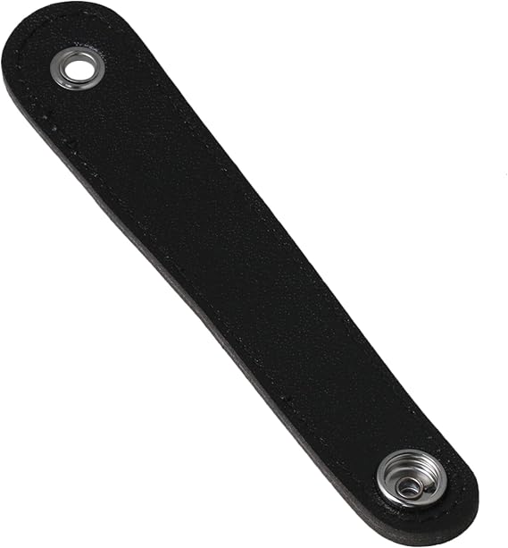 Yibuy Black Faux Leather Adjustable Accordion Bellows Straps with Buckles for Bass Accordion Pack of 2