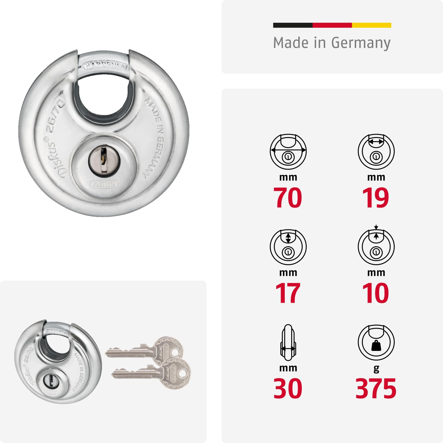 ABUS 12790 kłódka z kłódką hartowanej stali