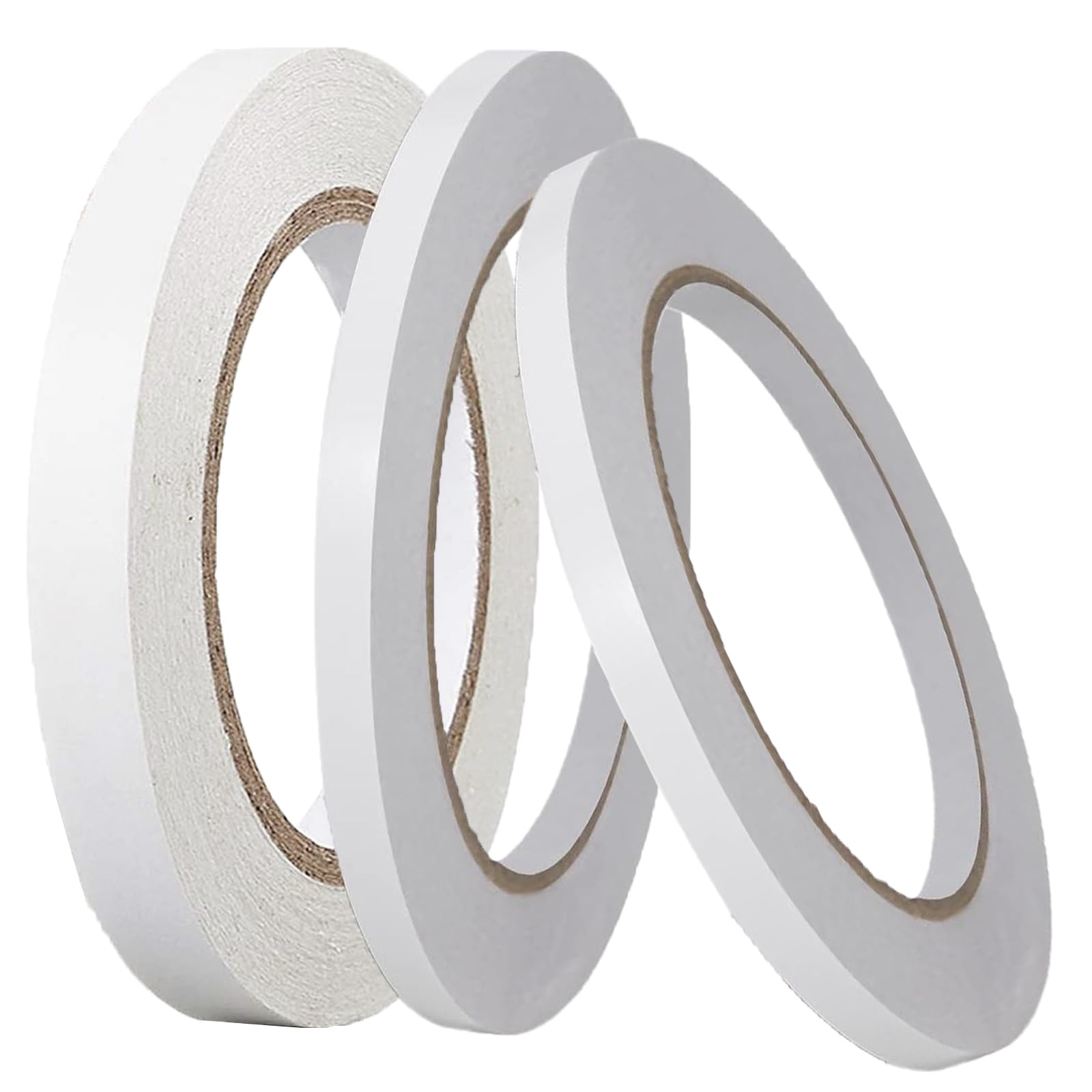 ShunshiDouble Sided Tape Adhesive Sticky Tapes ，Multipurpose Adhesive Clear Sticky Tape Carpet Tape for Craft Project, Scrapbooking and Card Making, Arts, Rubber Stamps - 3Roll(0.39in*2+0.78in*1)