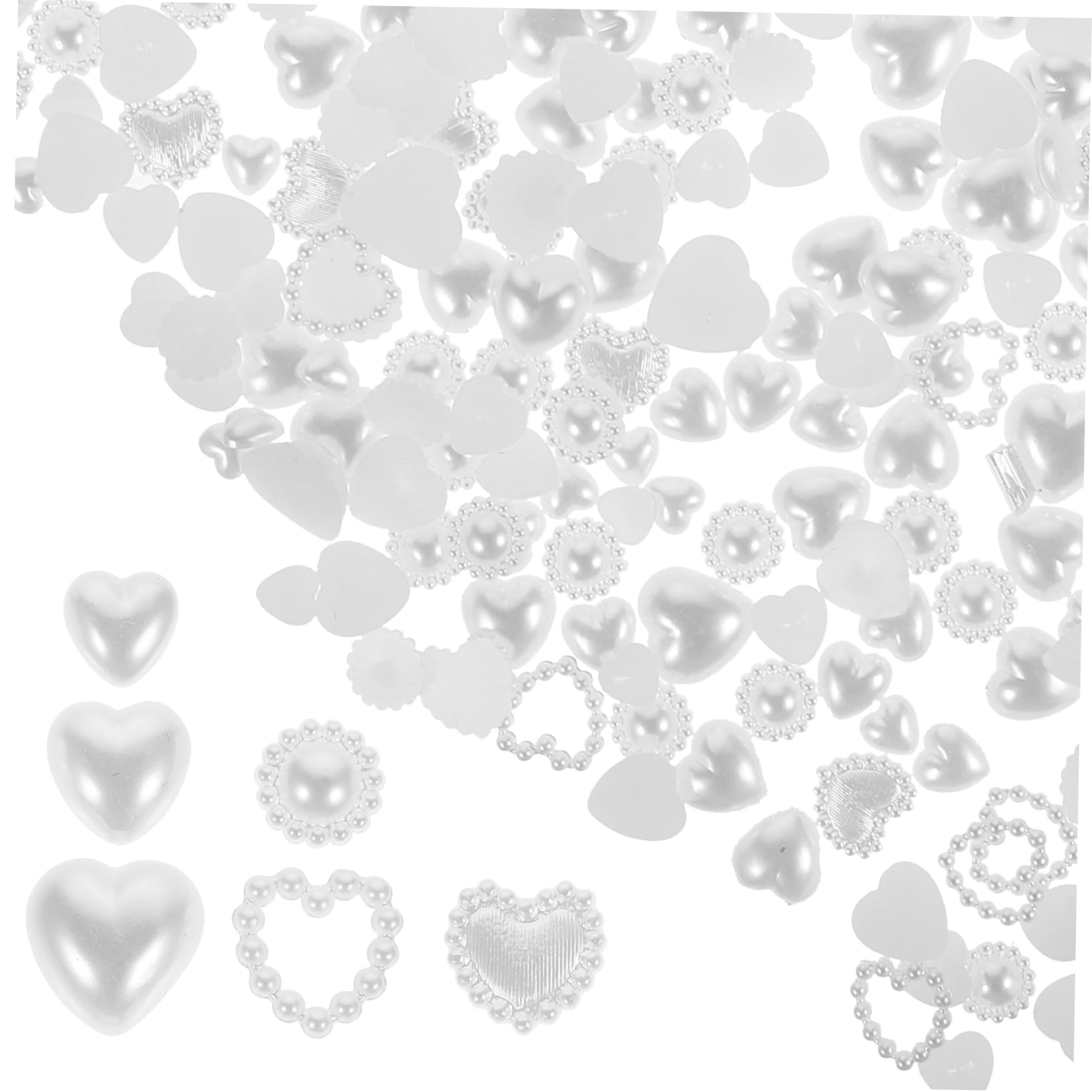 BESTYASH 5 Pezzi Accessori Per Unghie Di Perle Decorazioni Fascino Unghia Mini Ciondolo Arte Ciondoli Per Il Design Delle Unghie Ciondoli Per Unghie Luccicanti Bianca Plastica