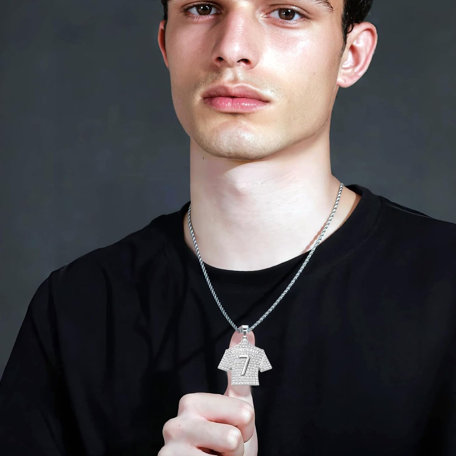 Braccialetto con stella del calcio, regolabile, in acciaio inox, personalizzato, con stella del calcio, CR7, regalo per ragazzi, lega CR7, con collana, per uomini e bambini, per fan del calcio