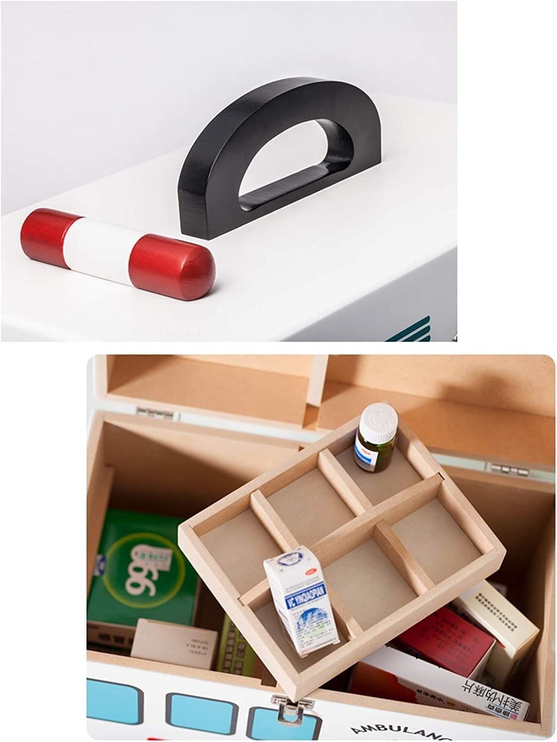 Familien-Erste-Hilfe-Kasten, tragbare Medizintruhen-Aufbewahrung, Medizinschränke, Holz-Aufbewahrungsbox, Familien-Erste-Hilfe-Kasten, Medizintruhe, Medizinbox-Organizer, Aufbewahrungsbehälte