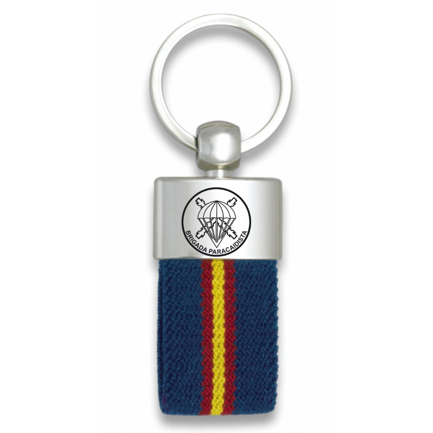 ADCSHOP Porte-clés De La Brigade Parachutiste D'Espagne – En Alliage De Métaux Nickelé Avec Reliefs Et Sculpté En Couleur – Total 10 Cm – Ovale 4 X 5 Cm – Pèse 30