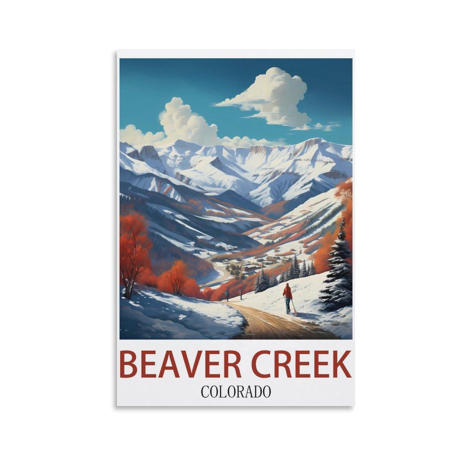 EZMLFA DIY 5D Diamond Painting Kits for Adults,Beaver Creek Colorado Crystal Rhinestones Art Craft for Beginners DIY Home Wall Decor Gift 40x40cm