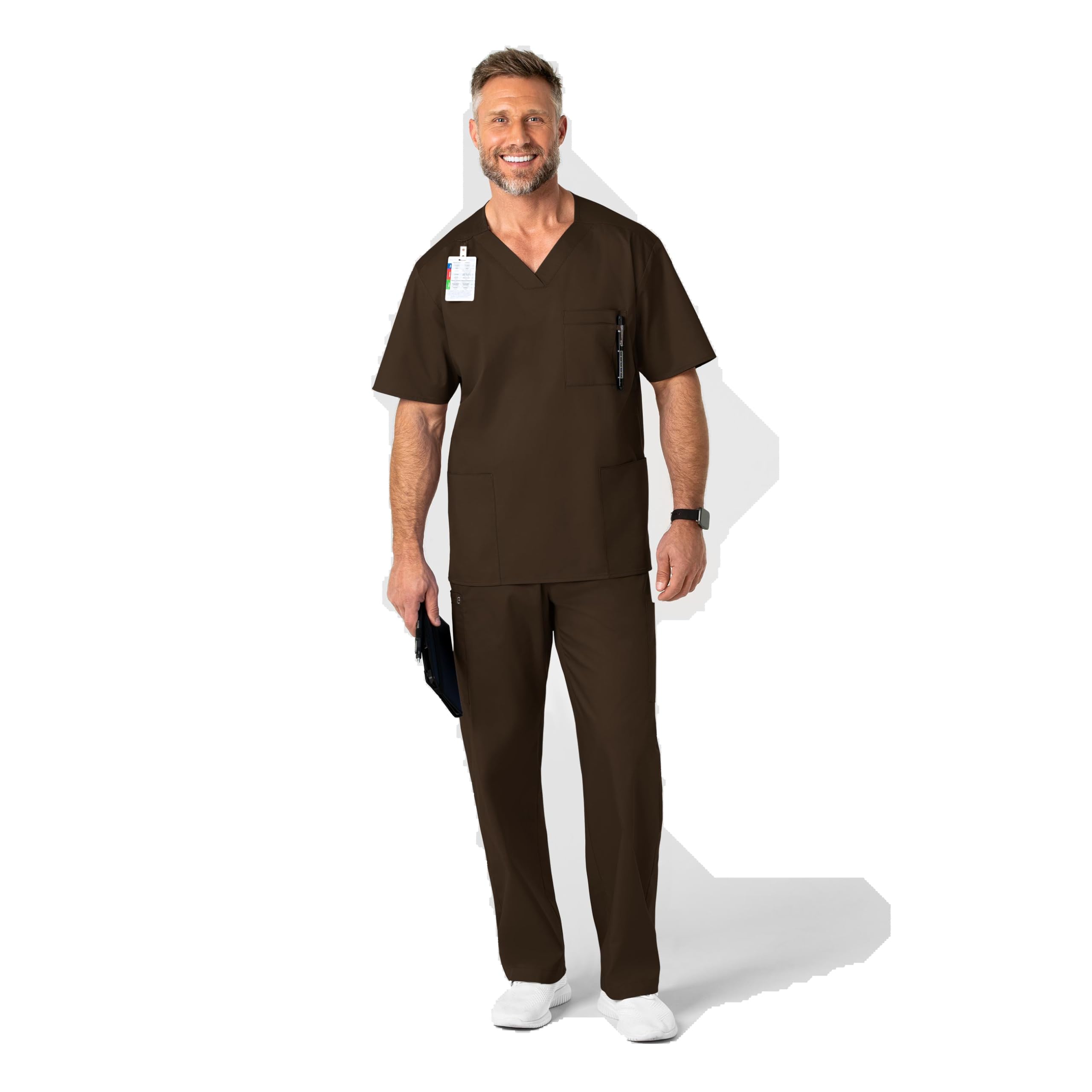 WonderWink Wonderwork Herren Scrub Top V-Ausschnitt
