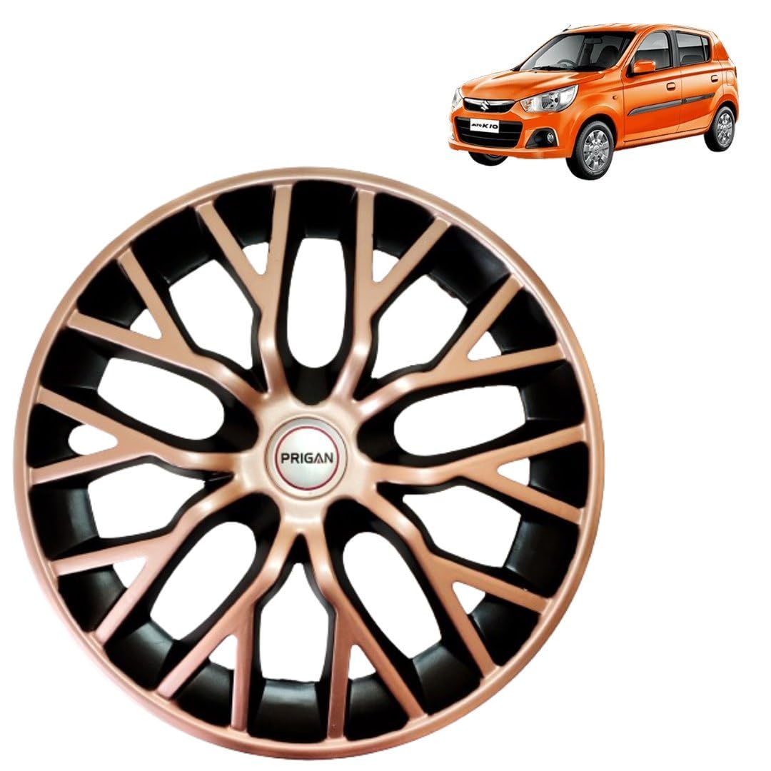 PRIGAN Alto K10 Copper Black Wheel Cover 13" for Alto K10 (Set of 4 Pcs) (Press Fitting) Model- Phantom Copper Black 13