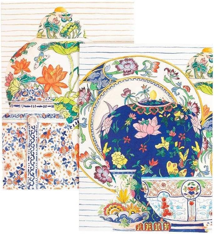 Caspari Porcelain Blank Notecards, Set of 8