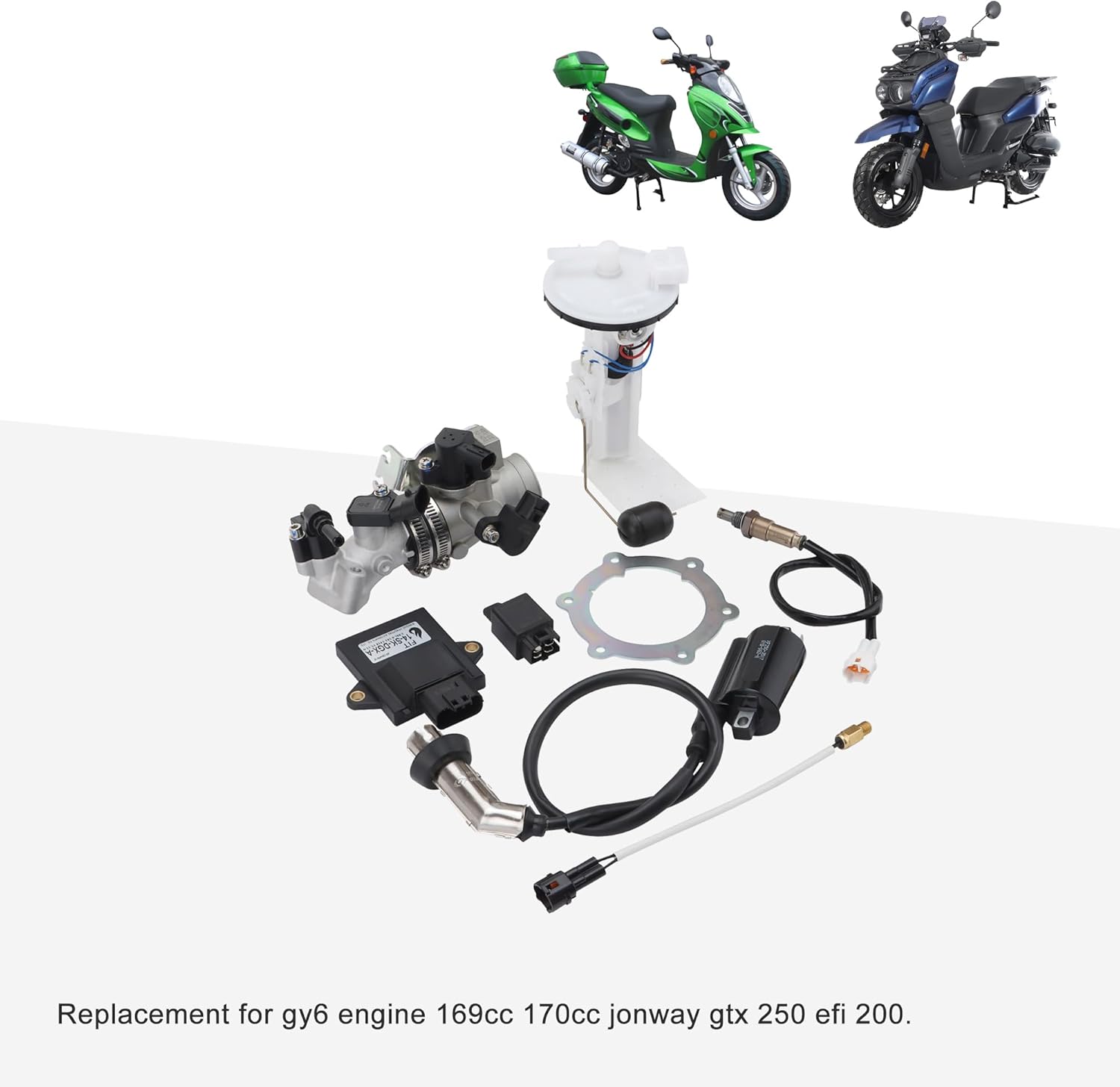 GOOFIT Motorcycle Fuel EFI System Kits Replacement for GY6 Engine 169cc 170cc Jonway GTX 250 EFI 200