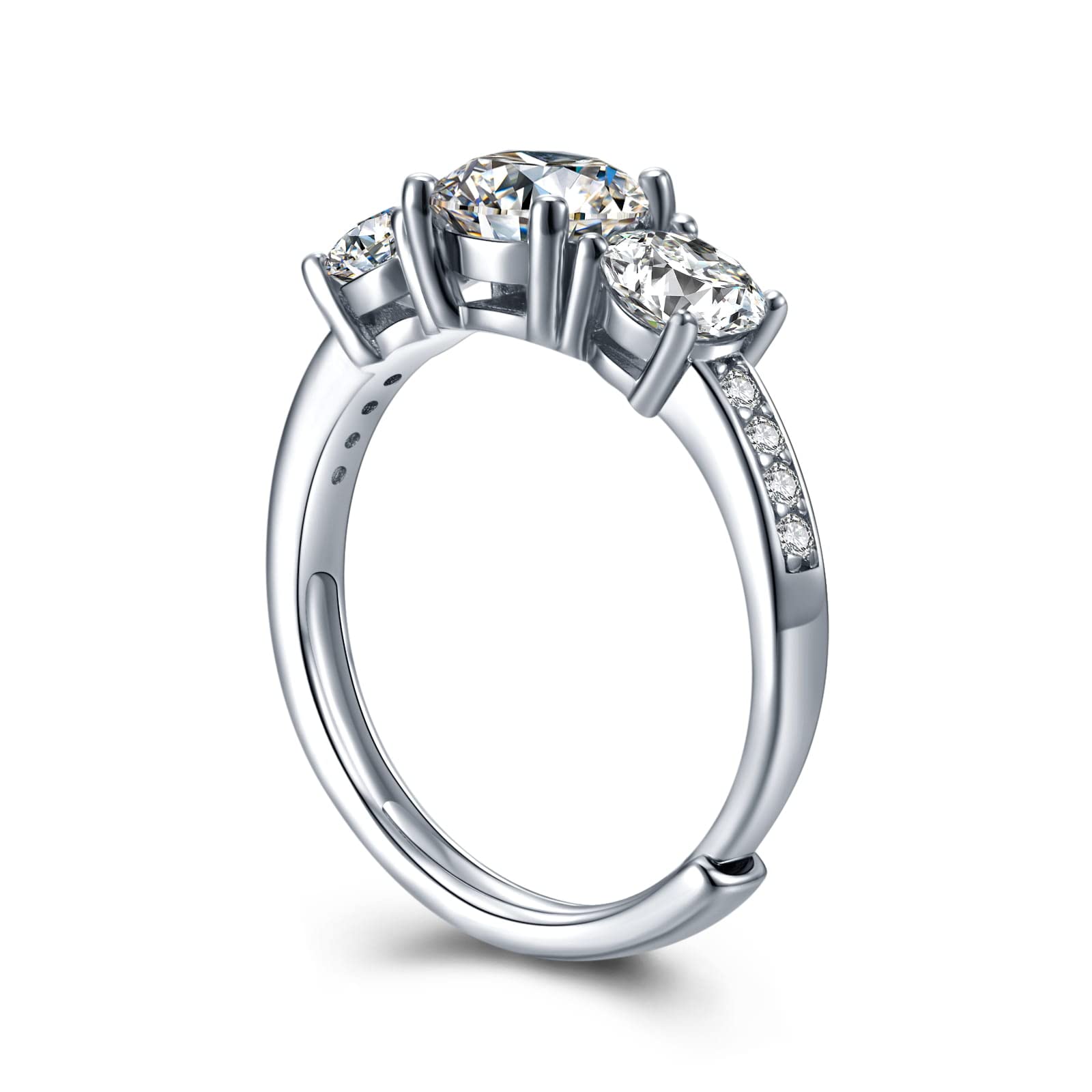 Atylyk Anello di fidanzamento Moissanite regolabile da 1 carato in argento sterling 925 per anello di promessa di matrimonio da donna