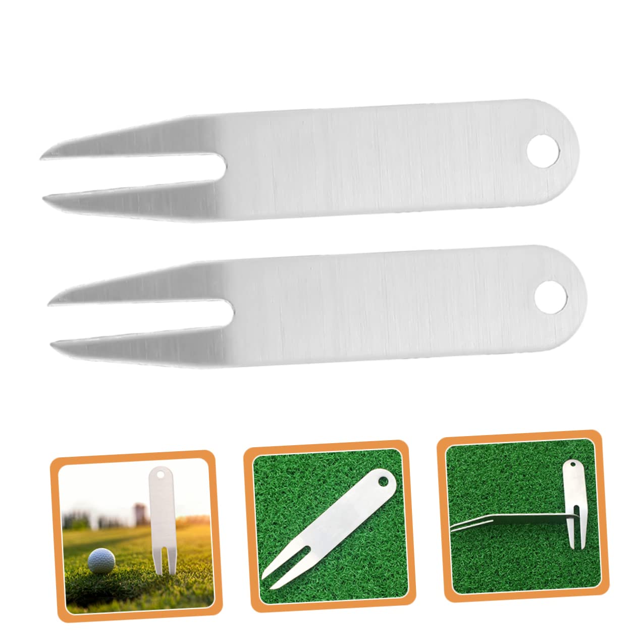 VANZACK Golfgabel Golf-Divot-Tools Pitchgabel Hotfix-Tool Golfplatzpflege Golfplatzreparatur Golfzubehör professionelle Golfwerkzeuge personalisiertes Divot-Tool Rostfreier Stahl