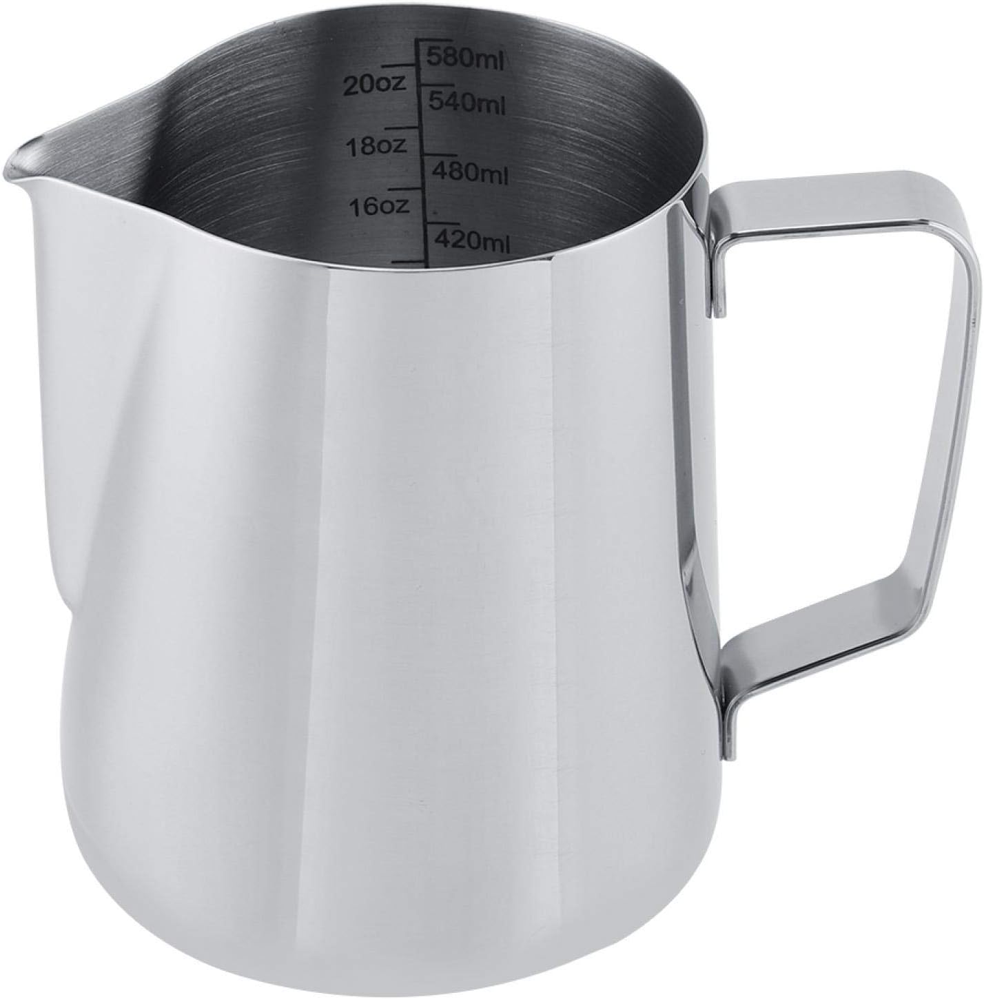 Frothing Cup, 600ml Stainless Steel Measuring Mug, Milk Frothing Pitcher for Latte Art