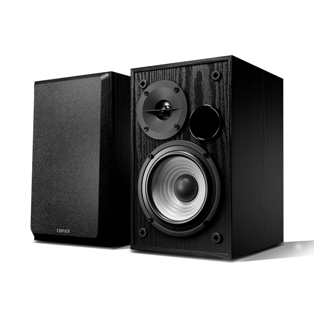 Edifier R990BT Głośniki półkowe Bluetooth 5.4, aktywny głośnik multimedialny 2.0, moc wyjściowa 24 W, wejścia RCA/AUX/Bluetooth, cyfrowe przetwarzanie audio, obudowa MDF, sterowanie aplikacją, do PC