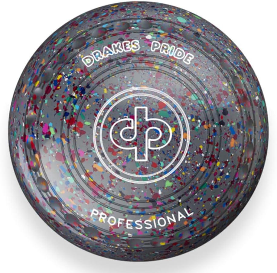 Drakes Pride Professional Bowls - Gray Harlequin, Gripped, Size 3, Heavy