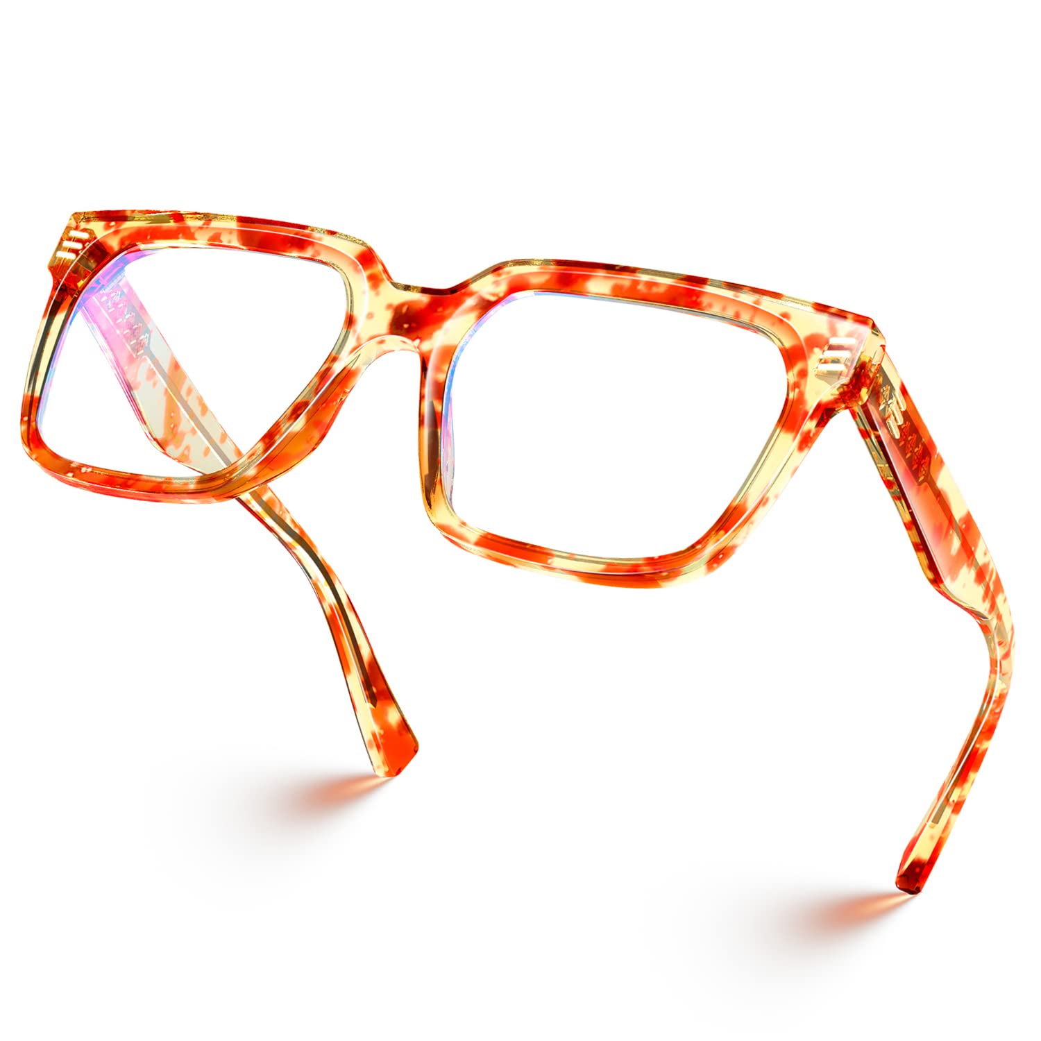 VISOONE Rectangle TR90 Blue Light Blocking Glasses Computer Eyewear with Preppy Look for Women and Men Cougar