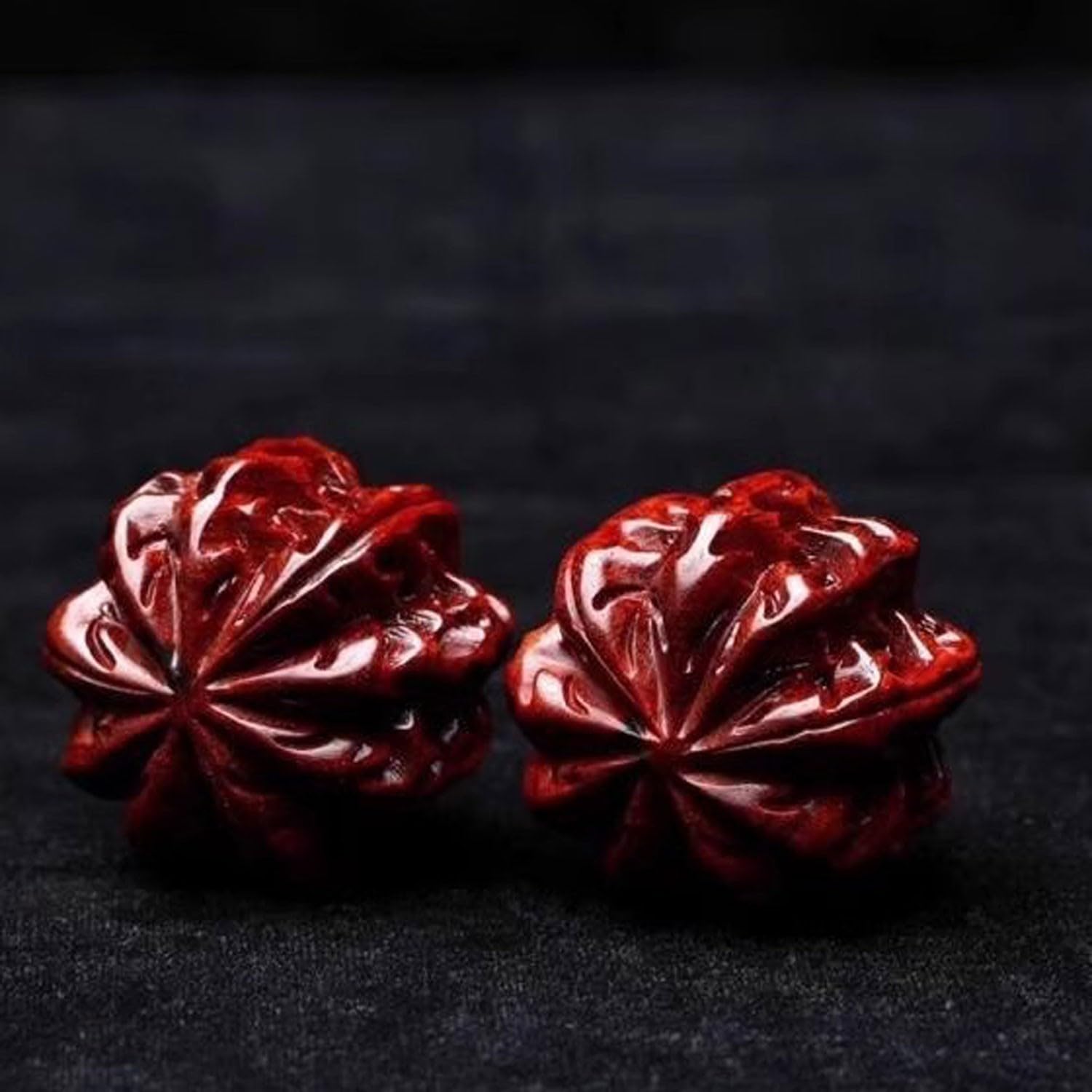 Boules De Massage Baoding En Bois D'ébène – Sculptées, Exercice Des Mains – Neuves