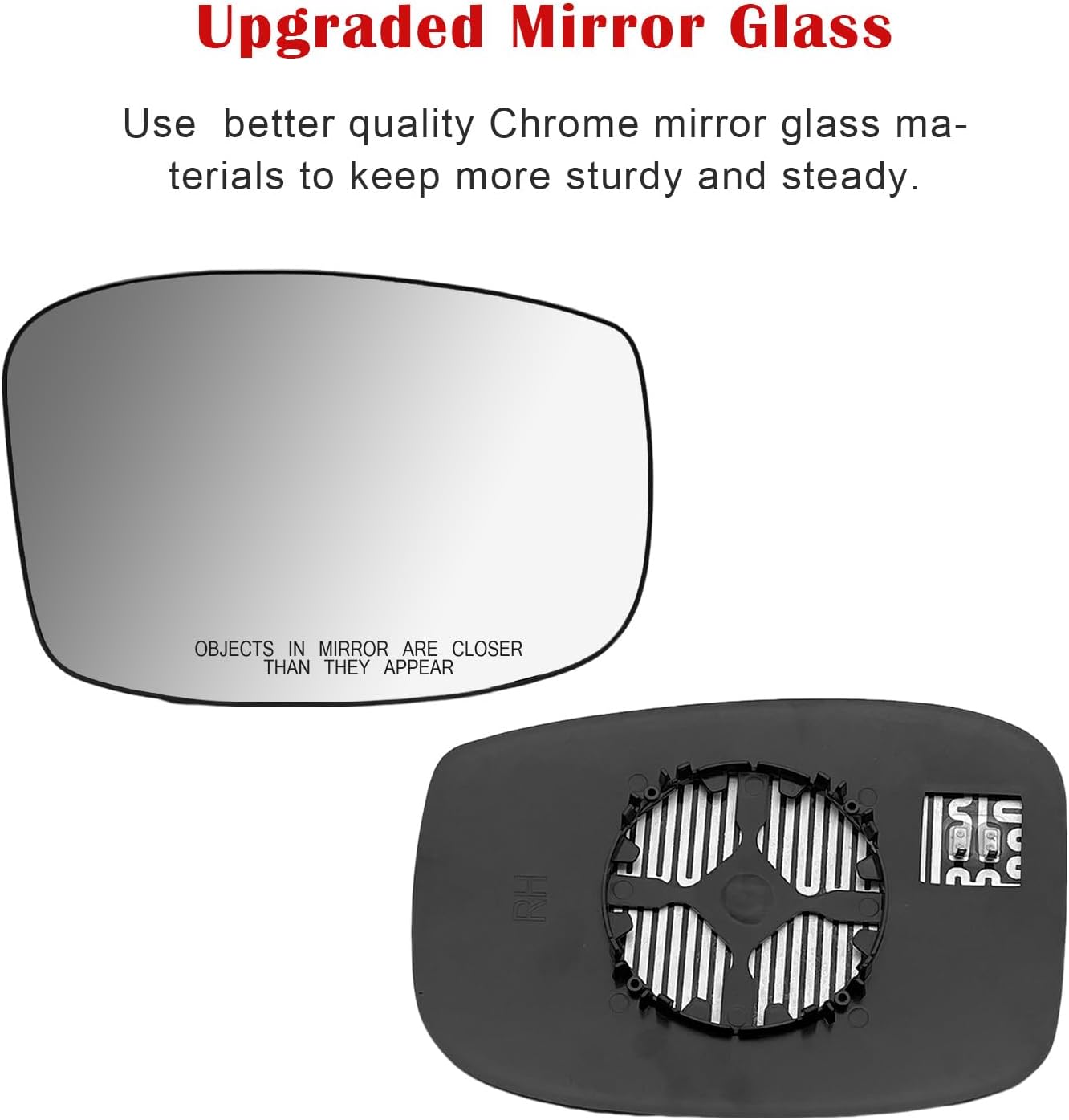 Passenger Side Mirror Replacement for Honda Odyssey 2018 2019, Right Exterior Side Rearview Mirrors Glass, with Backing Plate, Power Heated