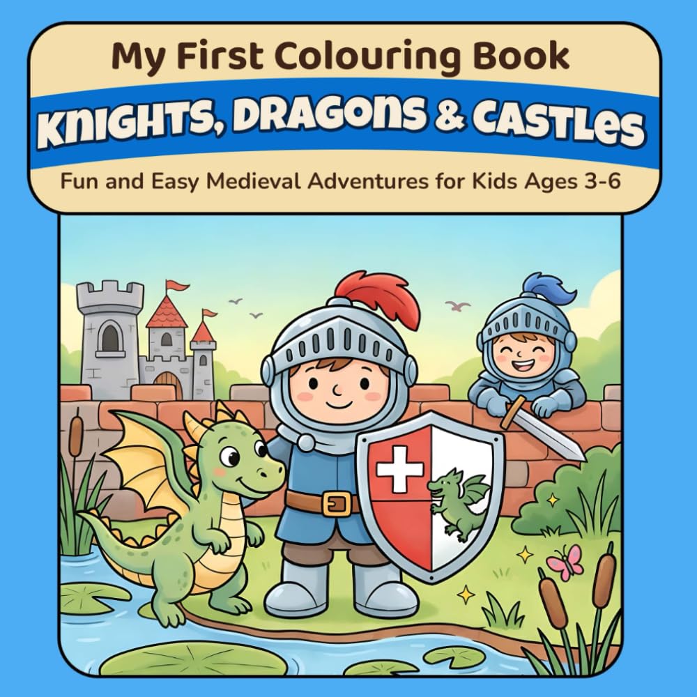 My First Colouring Book: Knights, Dragons & Castles: Fun and Easy Fantasy Coloring Pages for Kids Ages 3–6