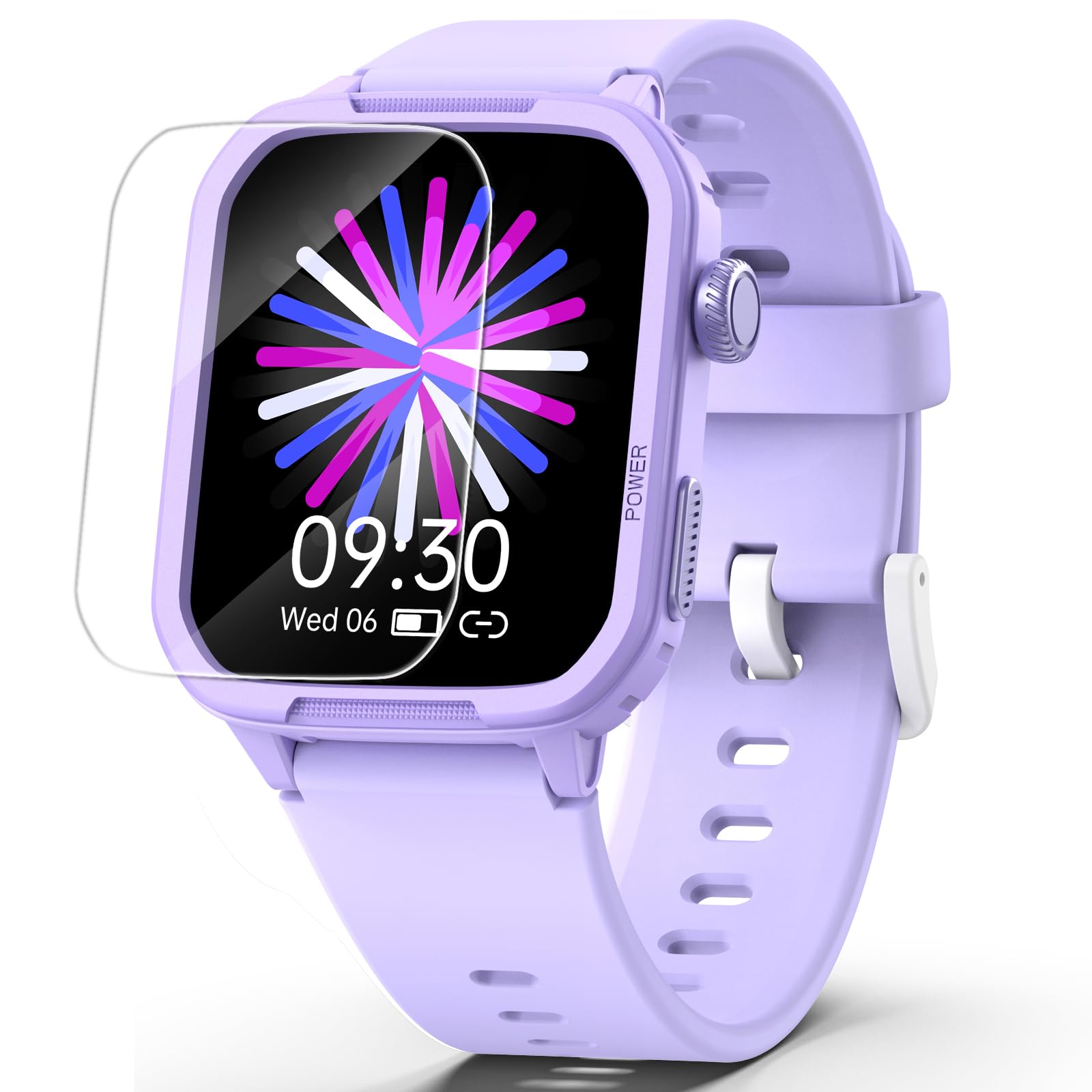 ModaWin Reloj Inteligente Niño, 19 Modos Deportivos, Monitor de Frecuencia Cardíaca, Monitor de Sueño, Frecuencia Cardíaca, Despertador, IP68 Impermeable, Regalo para niños y niñas de 6 a 15 años (Morado)