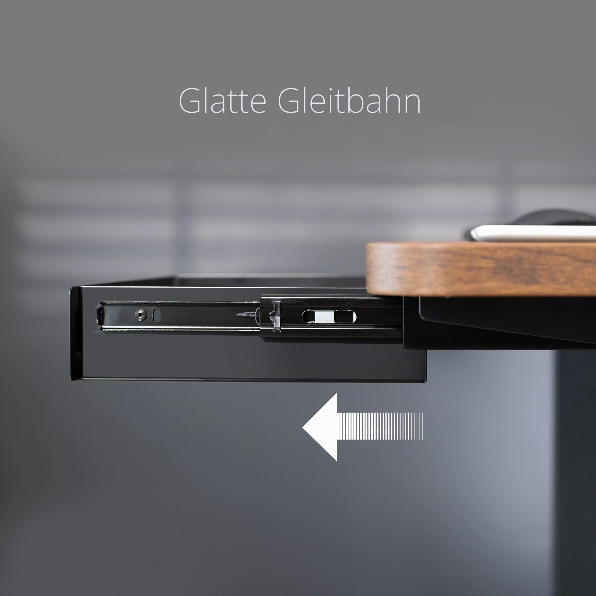 VIVO DESK-DR1H-B ausziehbare Schublade unter dem Schreibtisch, ausziehbarer Griff, Aufbewahrungs-Organizer für Sitz-/Steharbeitsplatz, Schwarz, 33 cm
