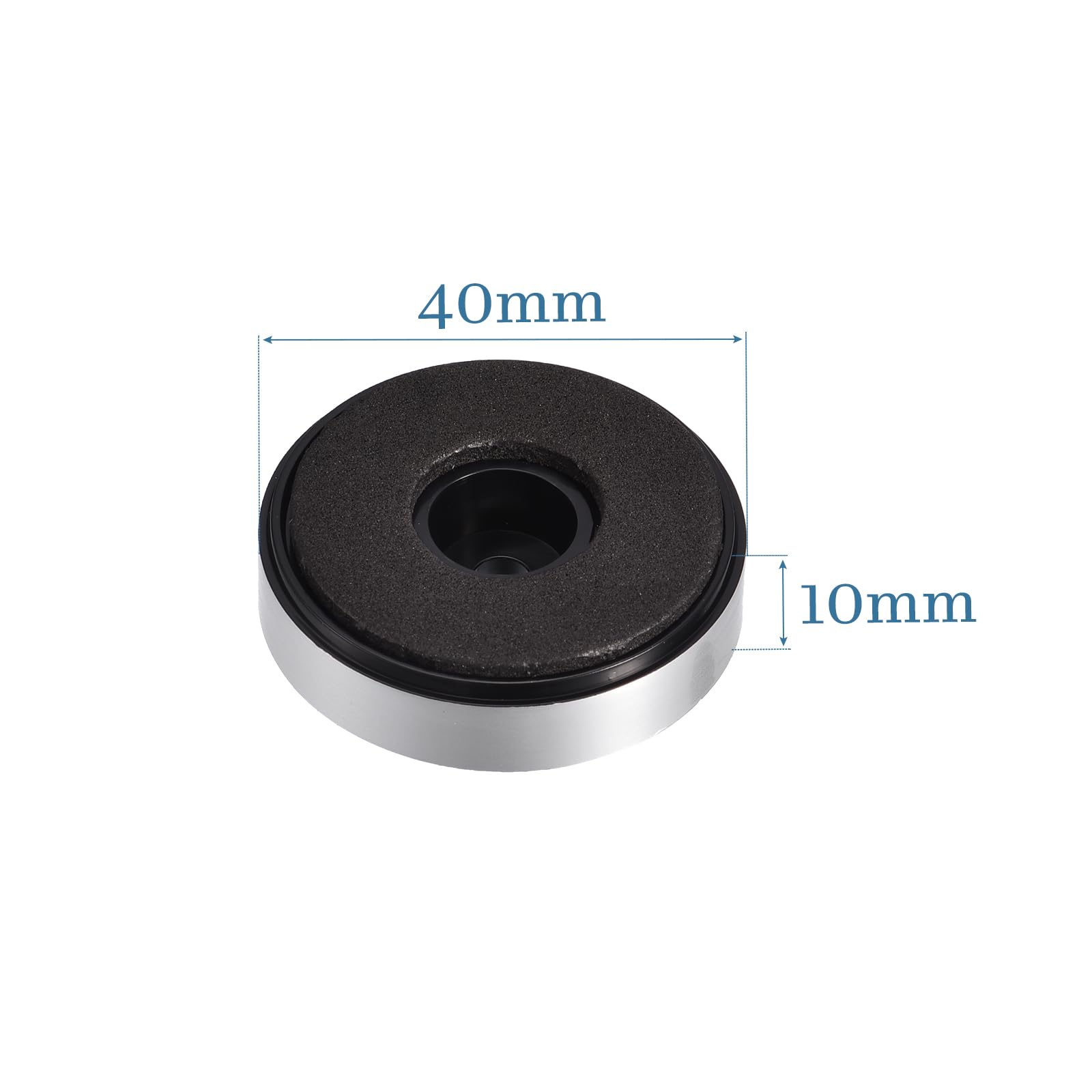 QUARKZMAN 40mm Altoparlante Piedi Supporto Tampone Assorbimento Shock Argento 10pz