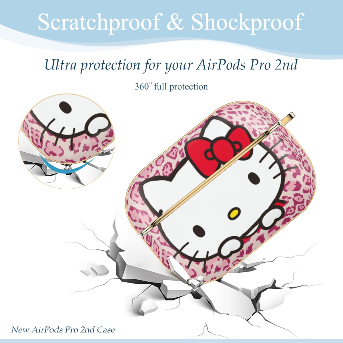 Amazon | ハローキティ ピンクのヒョウ柄 AirPods Pro 2ケース ハロー