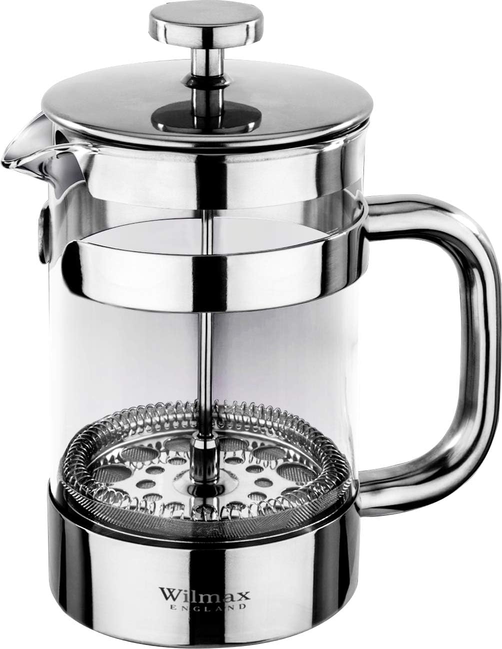 Wilmax Thermoglass French Press Stainless Steel, 27.1 fl oz (800 ml)