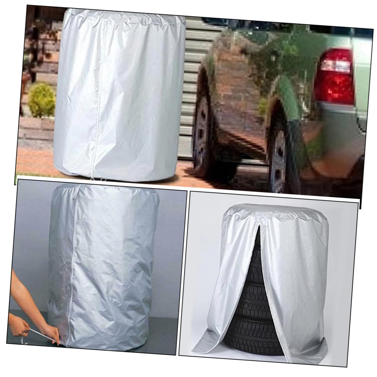 2pezzi Copriruota Anti-uv Per Ruota Di Scorta Adatto Camper Rimorchi e Auto Facile Da Installare Cerniera