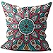WzXlIzBH poszewki na poduszki 45x45 cm Retro Boho Różowo-Niebieska Mandala wzorze 18x18 Inch ozdobne poszewki na poduszki do salonu, łóżko, sofę, krzesło, do samochodu "D009