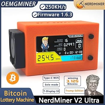 Amazon.com: NerdMiner V2 Ultra 250KH/S T Display S3 Bitcoin