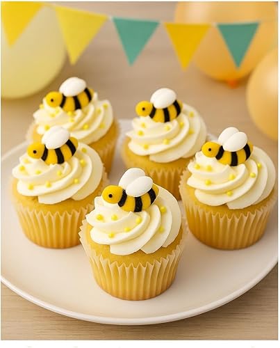 Miniatura 3 de Bumble Bees Sugar Cake Toppers Ideal para cupcakes  48 piezas