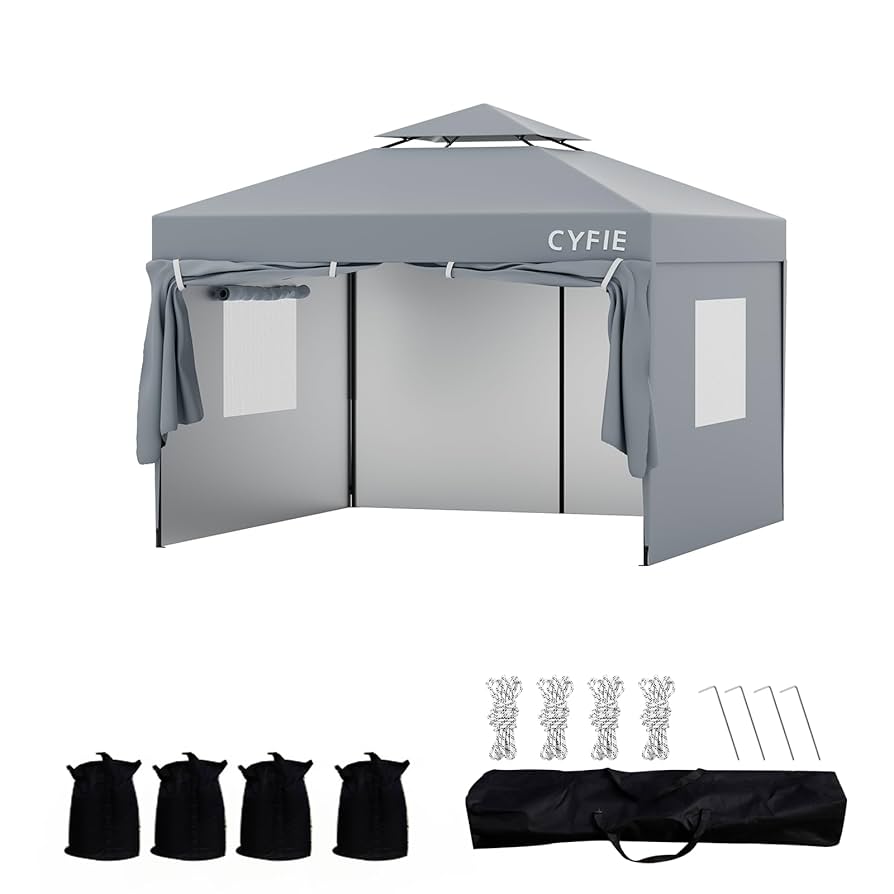 【グレー色】タープテント 3m サイドシート1枚付 UV加工 大型 Hill Stone タープ タープテント 3m サイドシート1枚付き 横幕