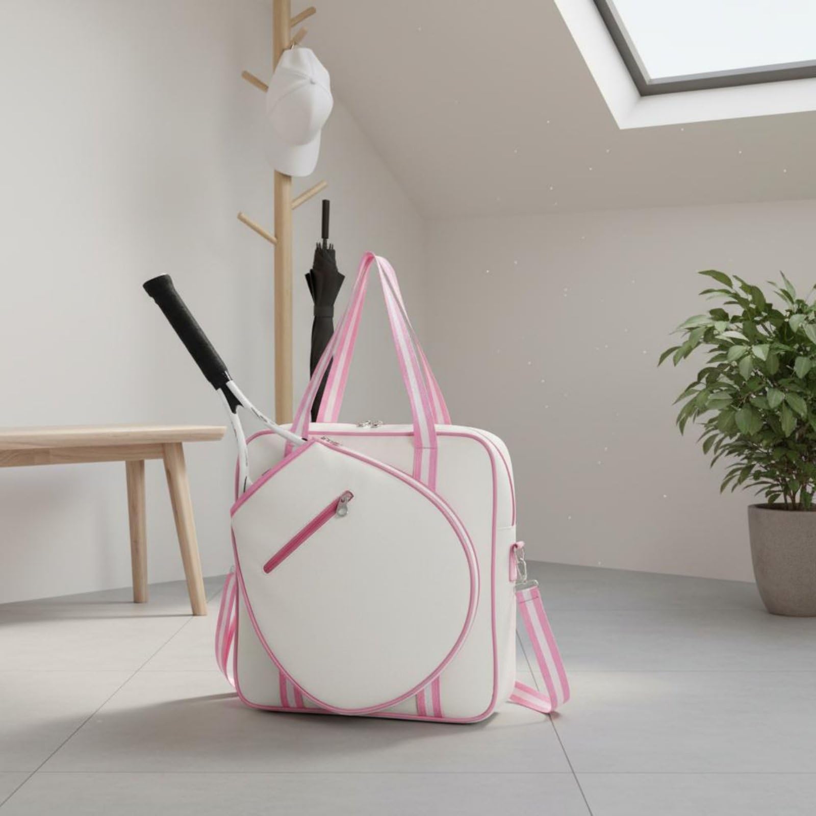 Custodia Racchette Sportive Borsa Tennis Borsa Padel Zaino Badminton Capiente con Alloggiamento Dedicato E Tracolla Regolabile in Oxford Resistente