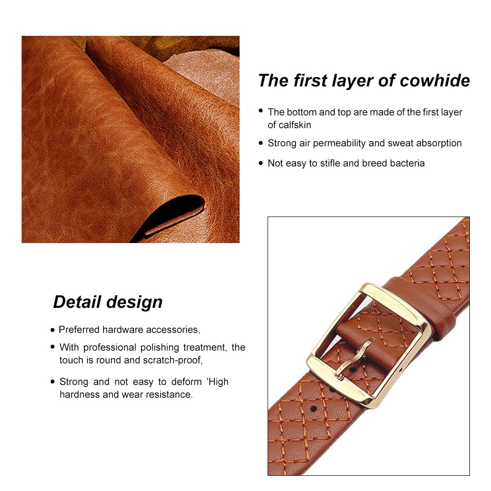 Coholl Leather Strap Compatible with Apple Watch Band 38/40/41/42/44/45/49mm - Image 2