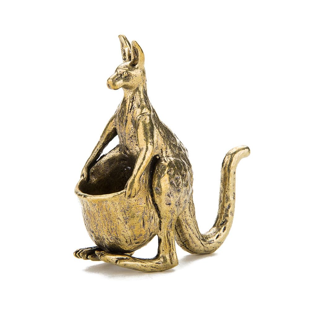 Xerapox 1Pcs Solid Copper Simulation Kangaroo Decorations Brass Kangaroo Miniature Figurines Kangaroo Desk Decoration Crafts Gift Brass Kangaroo Home Living Room Ornaments
