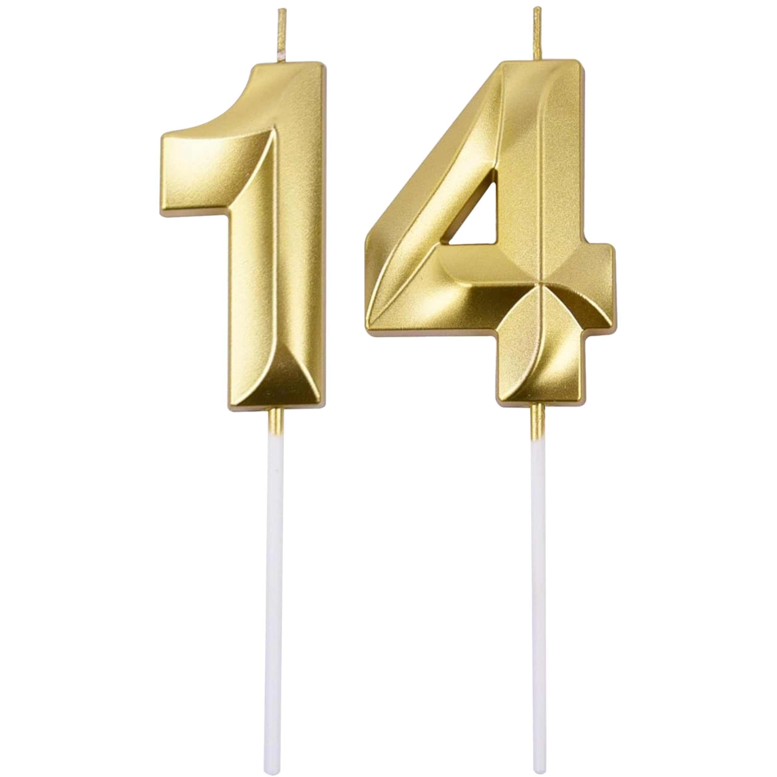 Gold Number 21 Birthday Candle Set - Elegant Cake Decoration -17