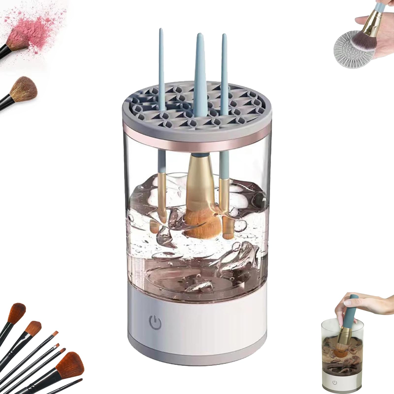 VessEn Magic Make Up Cleaner,Make Up Pinsel Reiniger,elektrischer Pinselreiniger,Make Up Brush Cleaner,Magic Makeup Cleaner,USB Rechargeable Automatic Deep Cosmetic Cleaning Device