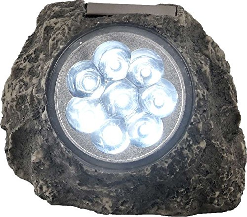 Deko piedra con farol solar LED Solar Luz solar jardín lámpara Jardín Decoración Jardín Piedra decorativa (iluminación exterior, Batería, Jardín Lámpara, luz para jardín, jardín iluminación, 11 cm)