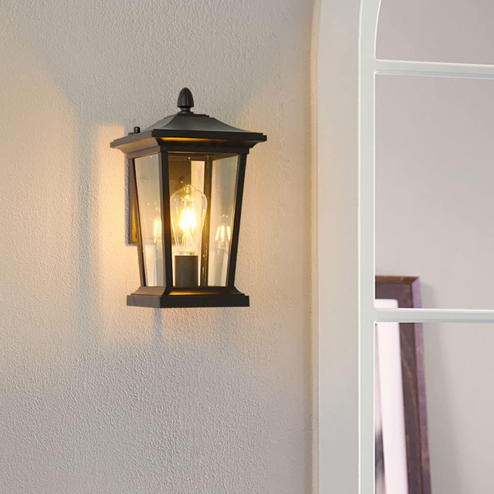 Zewnętrzna wodoodporna latarnia ścienna, minimalistyczny kinkiet retro na dziedziniec i balkon, aluminiowa oprawa oświetleniowa E27 do dekoracji bramy willi