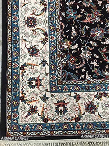 Image of High Density Export Quality Classical Pure Silk Carpet for Your Hall & Living Room 4 X 6 Feet (90x150 cm) Ivory Multi