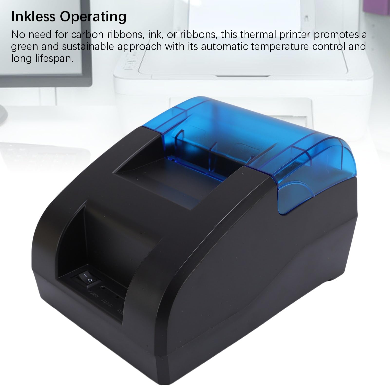 Cocoarm Impresora Térmica Portátil 58mm, USB Bluetooth POS, para Restaurantes y Tiendas (Enchufe de la UE)